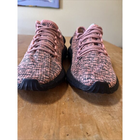 adidas PureBoost Salmon Running Shoe Pink Color Cushioned Comfy mens Size 8.5 - Picture 2 of 13